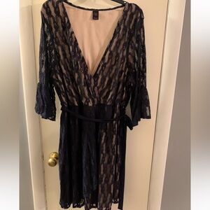 Elegant Navy Lace Dress